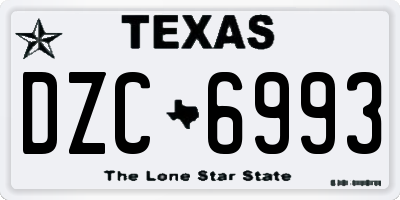 TX license plate DZC6993