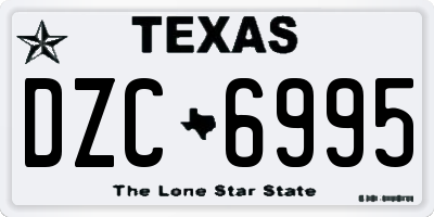 TX license plate DZC6995