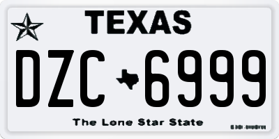TX license plate DZC6999