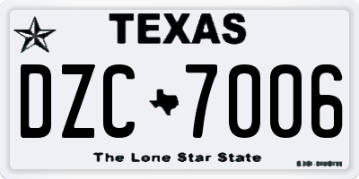 TX license plate DZC7006