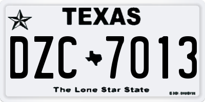 TX license plate DZC7013