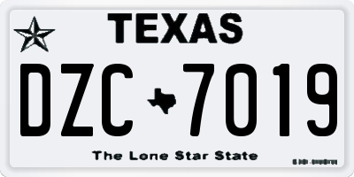 TX license plate DZC7019
