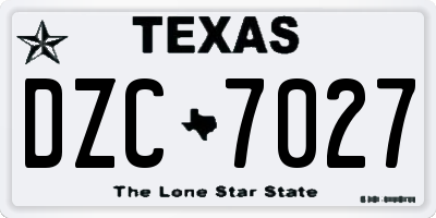 TX license plate DZC7027
