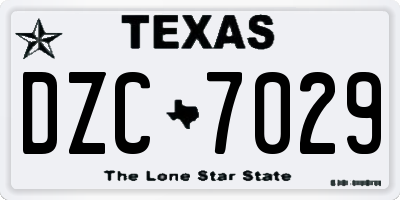 TX license plate DZC7029