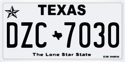 TX license plate DZC7030