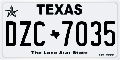TX license plate DZC7035