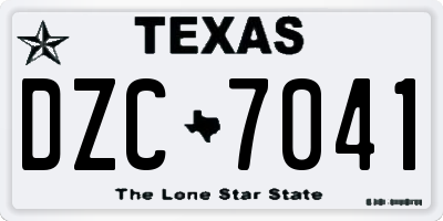 TX license plate DZC7041