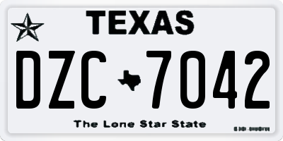 TX license plate DZC7042