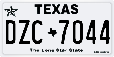TX license plate DZC7044