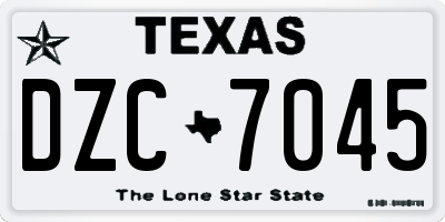 TX license plate DZC7045