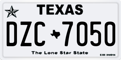 TX license plate DZC7050