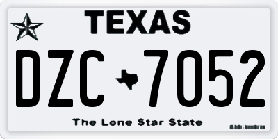TX license plate DZC7052