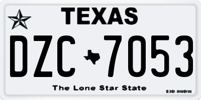 TX license plate DZC7053