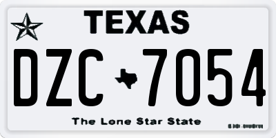 TX license plate DZC7054