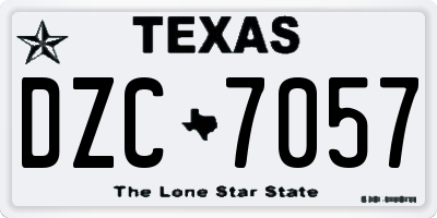 TX license plate DZC7057