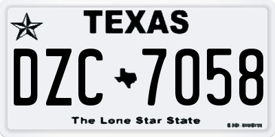 TX license plate DZC7058