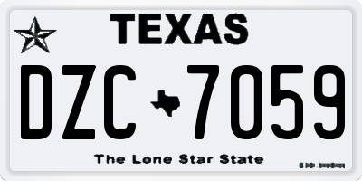 TX license plate DZC7059