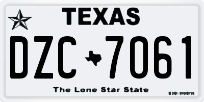 TX license plate DZC7061