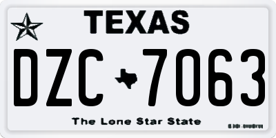 TX license plate DZC7063
