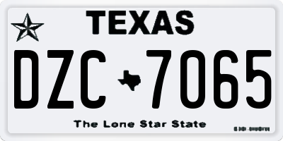 TX license plate DZC7065