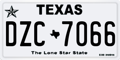 TX license plate DZC7066