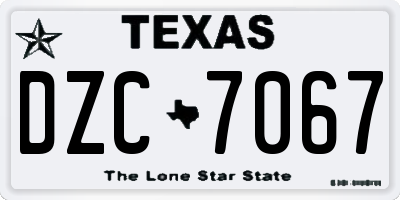 TX license plate DZC7067