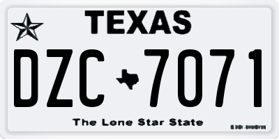 TX license plate DZC7071