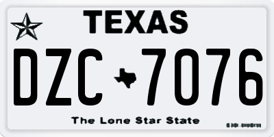 TX license plate DZC7076