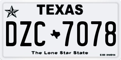 TX license plate DZC7078