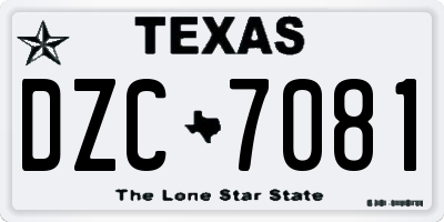 TX license plate DZC7081