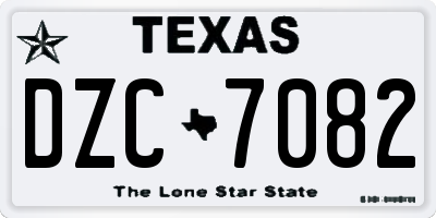 TX license plate DZC7082