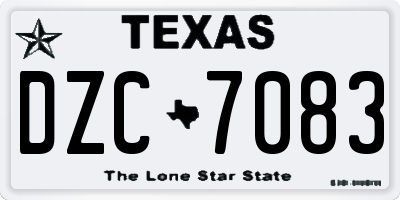 TX license plate DZC7083