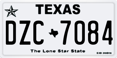 TX license plate DZC7084