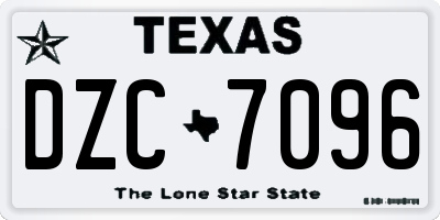 TX license plate DZC7096