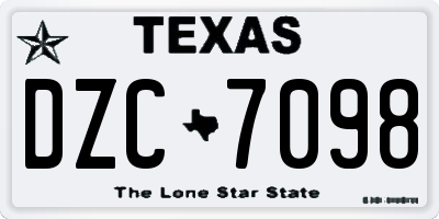 TX license plate DZC7098