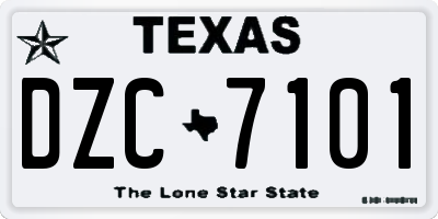 TX license plate DZC7101