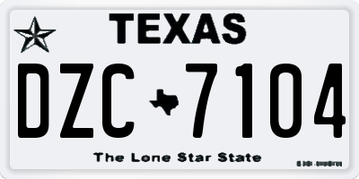 TX license plate DZC7104