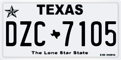 TX license plate DZC7105