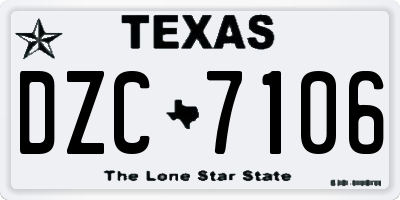 TX license plate DZC7106