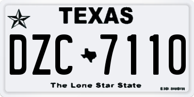 TX license plate DZC7110