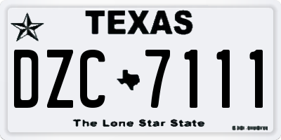 TX license plate DZC7111
