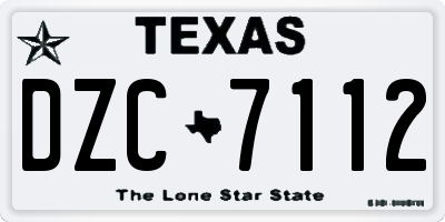 TX license plate DZC7112