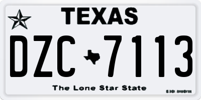 TX license plate DZC7113