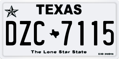 TX license plate DZC7115
