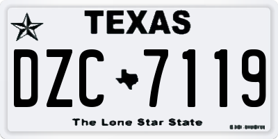 TX license plate DZC7119