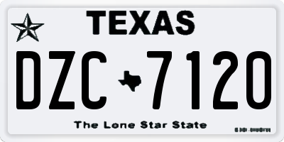 TX license plate DZC7120
