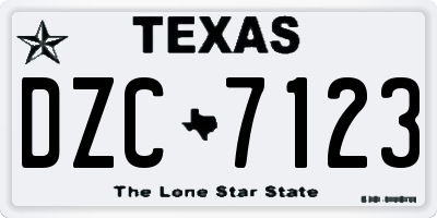 TX license plate DZC7123