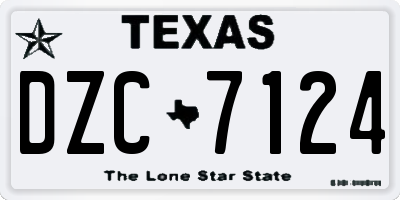 TX license plate DZC7124