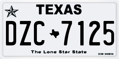 TX license plate DZC7125