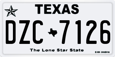 TX license plate DZC7126